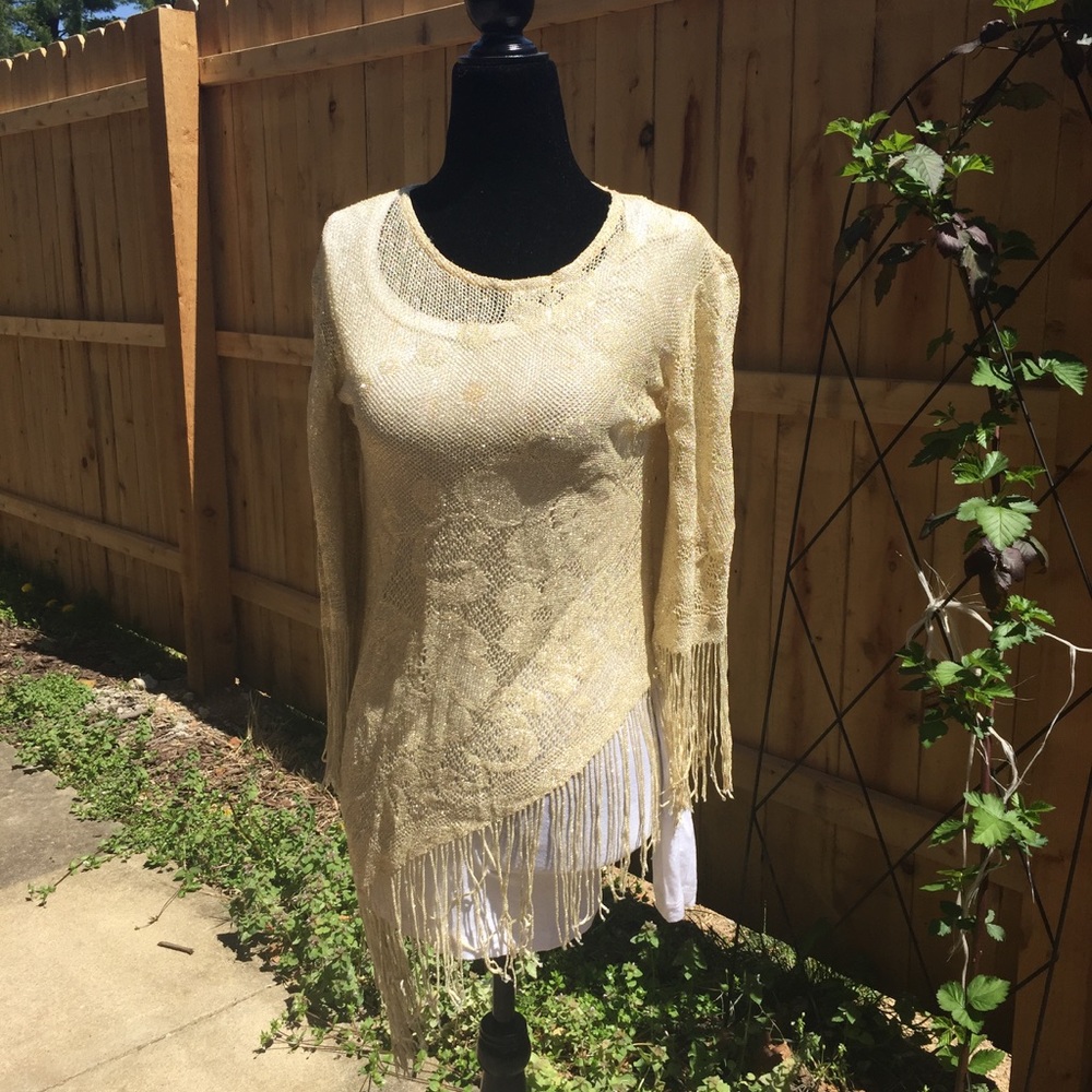 Sheer gold sweater